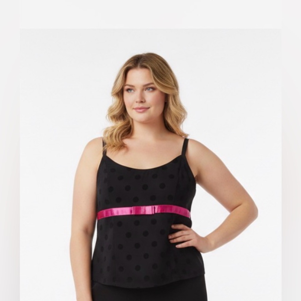 Cacique Womens Plus Size 22/24 Black Coquette Whimsigoth Shapewear Intimates New